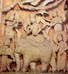 Relief with an elephant from a Jataka tale, Northern Wei, Yungang