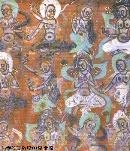 Wallpainting with Bodhisattva group, Northern Dynasties, Dunhuang