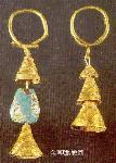 Golden earrings with turquois, Xiongnu